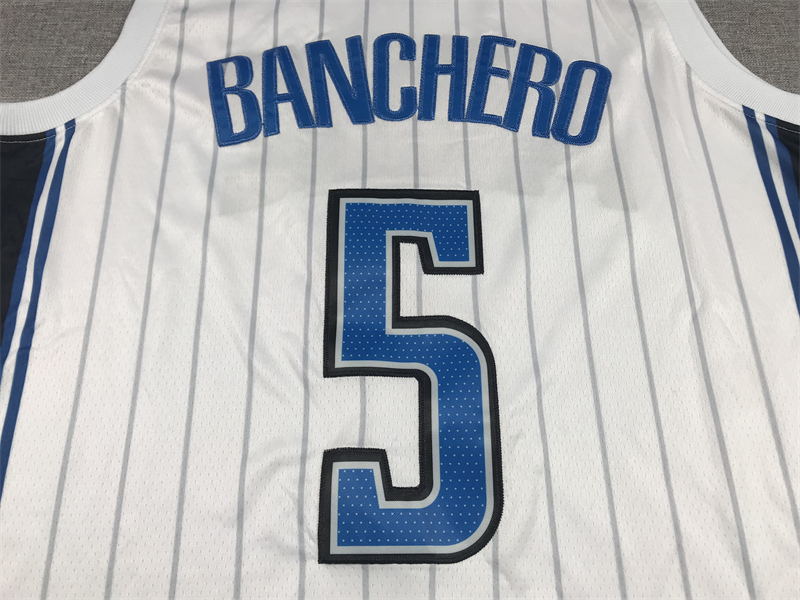 Men's Orlando Magic Paolo Banchero #5 White 2022/23 Fast Break Replica Jersey - Association Edition