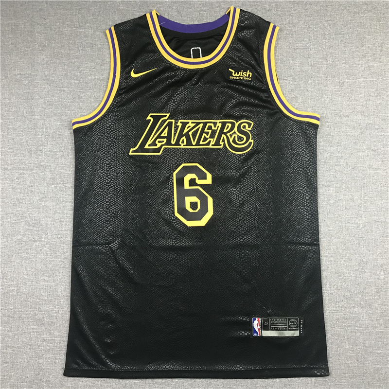 Men's Los Angeles Lakers LeBron James #6 NBA Black Jersey