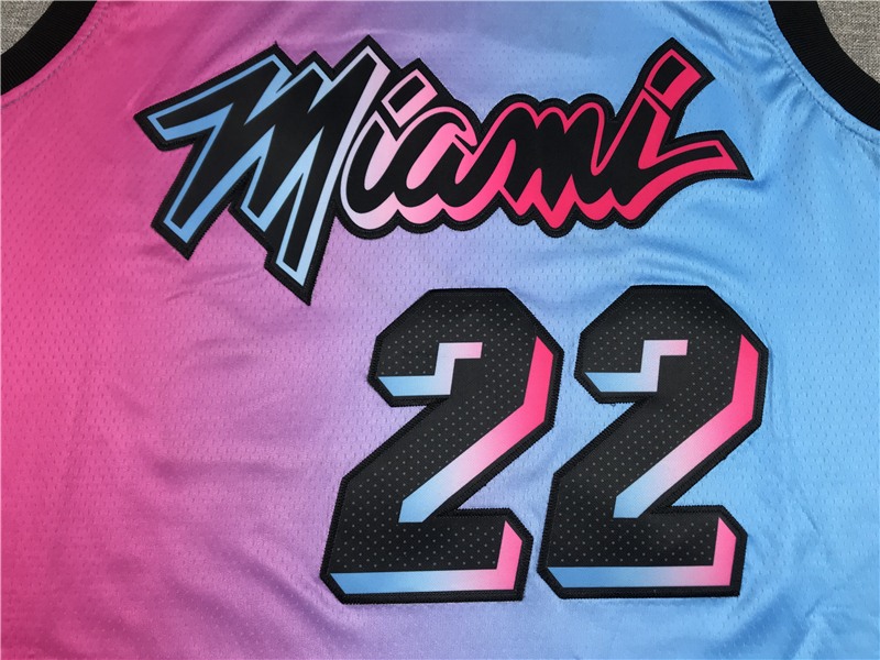 Men's Miami Heat Jimmy Butler #22 NBA Pink Blue Swingman Jersey - City Edition