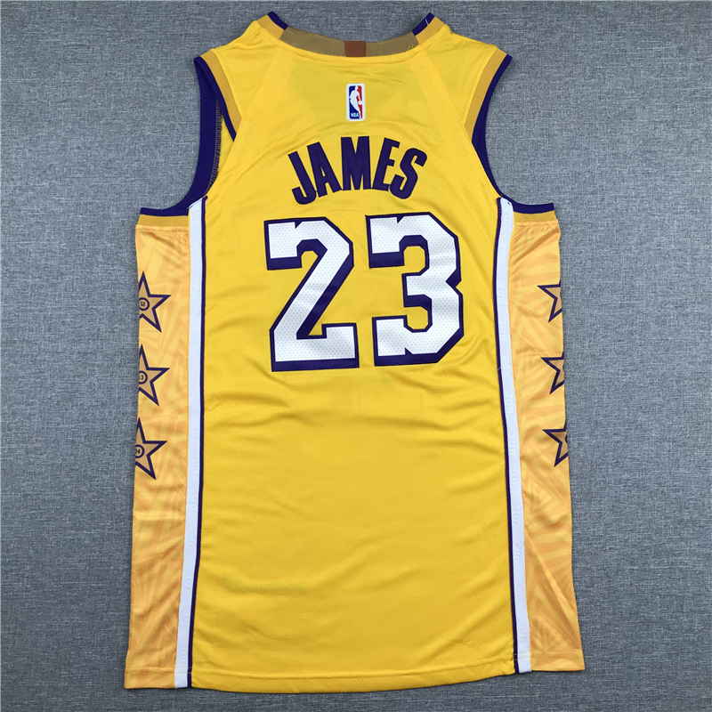 Men's Los Angeles Lakers LeBron James #23 Yellow Swingman Jersey