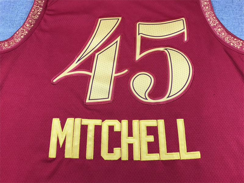 Men's Cleveland Cavaliers Donovan Mitchell #45 Wine 2023/24 Swingman Jersey - City Edition