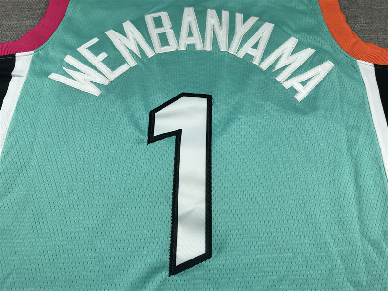 Men's San Antonio Spurs Victor Wembanyama #1 Turquoise 2022/23 Swingman Jersey - City Edition