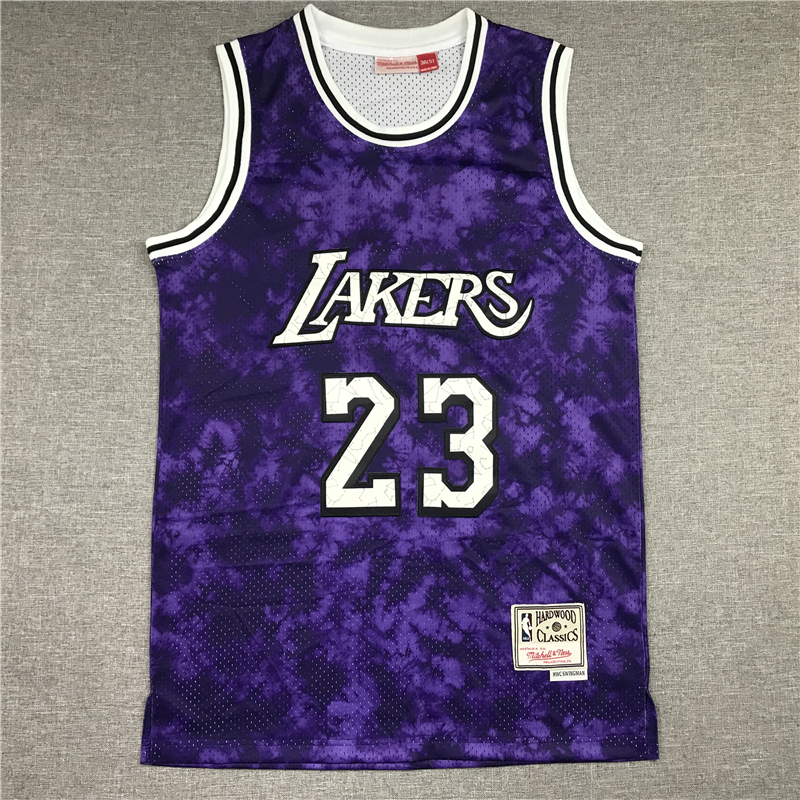 Men's Los Angeles Lakers LeBron James #23 Purple Galaxy Swingman Jersey