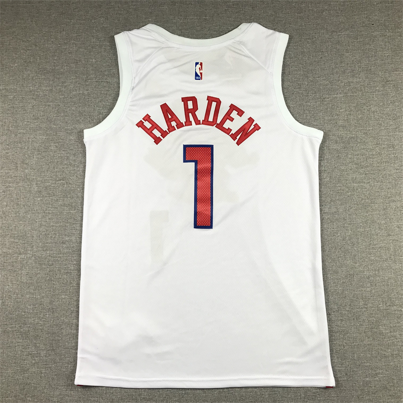 Men's Philadelphia 76ers James Harden #1 White 2022/23 Swingman Jersey - City Edition