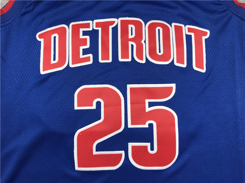 Men's Detroit Pistons Derrick Rose Blue 2021/22 Fast Break Replica Jersey