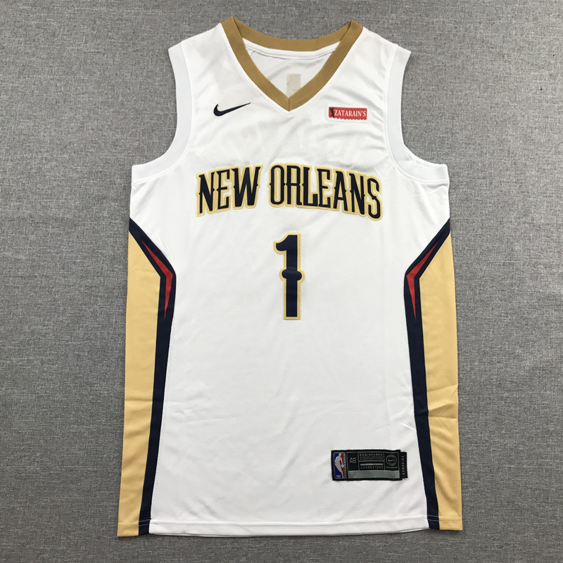Men's New Orleans Pelicans Zion Williamson #1 White Swingman Jersey