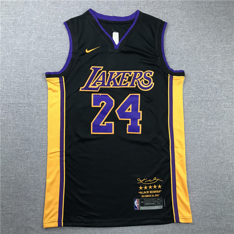 Men's Los Angeles Lakers Kobe Bryant Black #24 Swingman Player Jersey