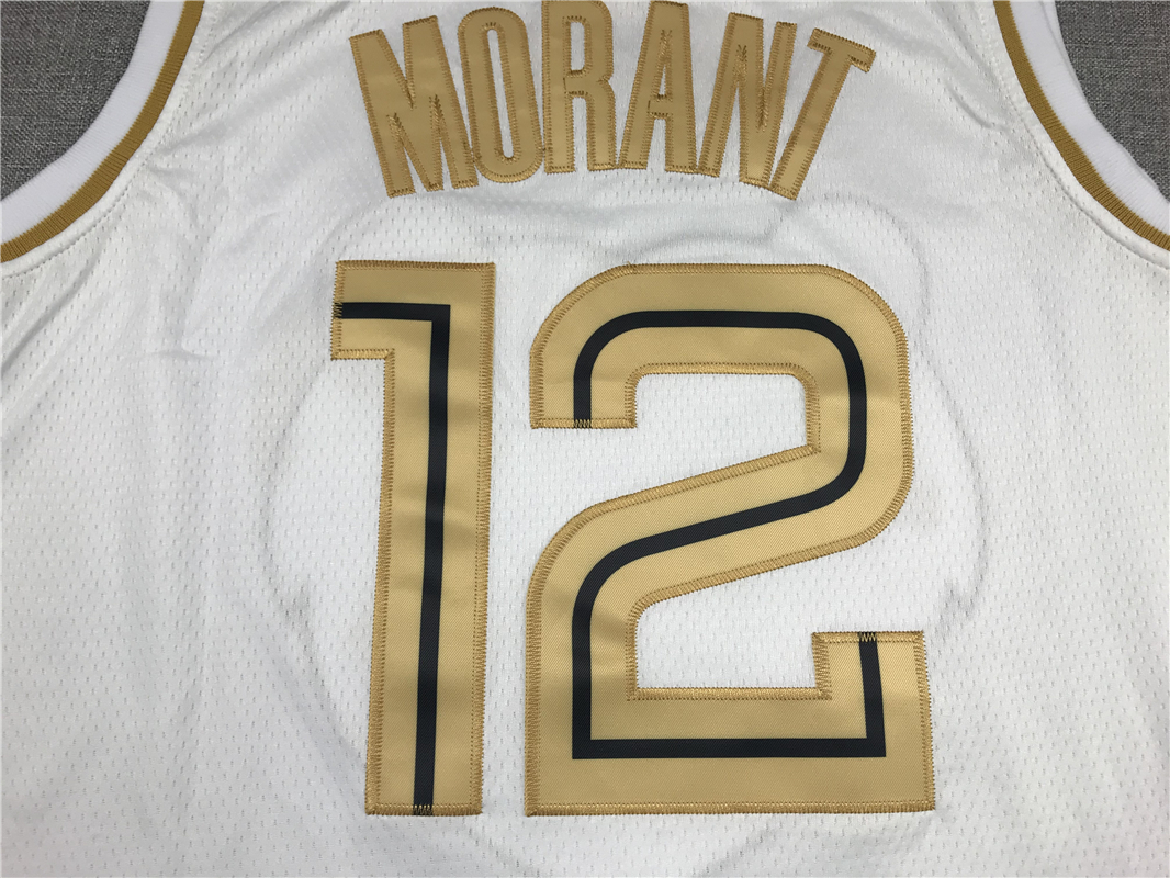 Men's Memphis Grizzlies Ja Morant #12 White Classics Swingman Jersey