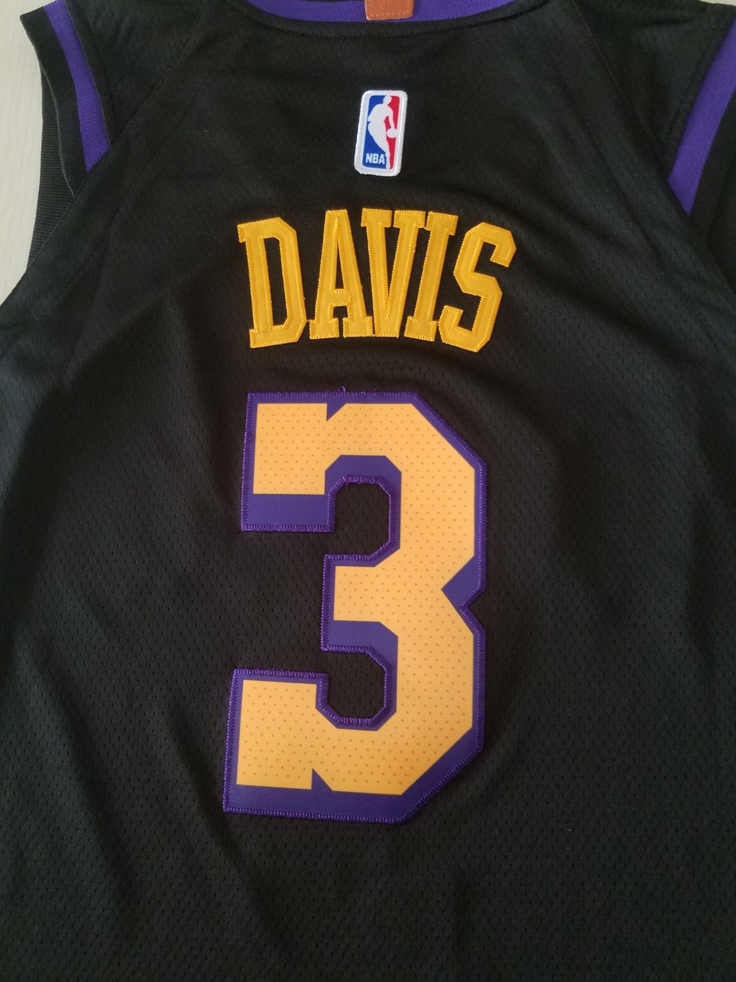 Men's Los Angeles Lakers Anthony Davis Black #3 Swingman Jersey