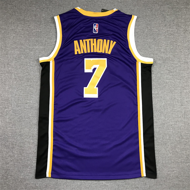 Men's Los Angeles Lakers Carmelo Anthony #7 Purple Fast Break Replica Jersey