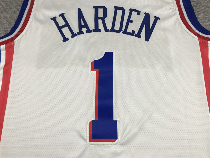 Men's Philadelphia 76ers James Harden #1 White 2022/23 Swingman Jersey - Association Edition