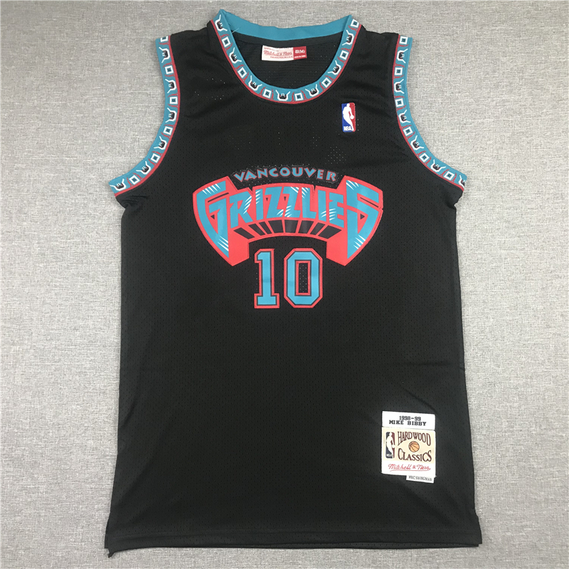 Men's Memphis Grizzlies Mike Bibby #10 Black Classics Swingman Jersey