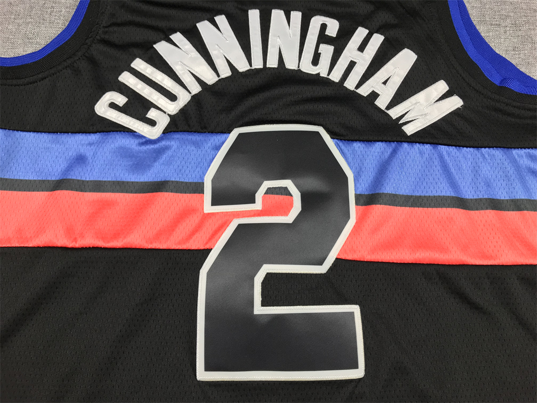 Men's Detroit Pistons Cade Cunningham #2 Black 2022/23 Fast Break Player Jersey - Statement Edition