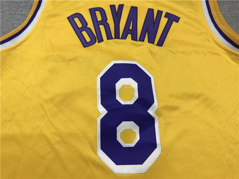 Men's Los Angeles Lakers Kobe Bryant #8 Yellow Swingman Player Jersey