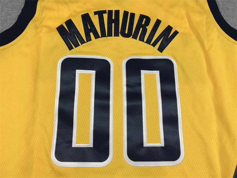 Men's Indiana Pacers Bennedict Mathurin #00 Yellow 2022/23 Swingman Jersey - Statement Edition