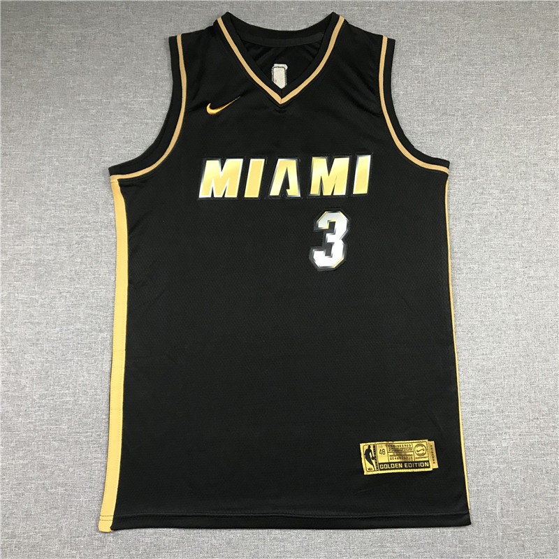 Men's Miami Heat Dwyane Wade #3 NBA Black Swingman Jersey