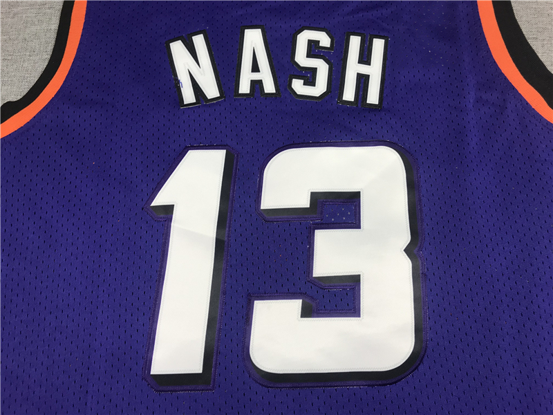 Men's Phoenix Suns Steve Nash #13 Purple 1996-97 Throwback Stitched Jersey