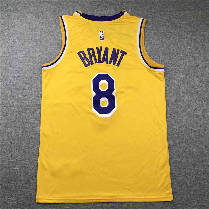 Men's Los Angeles Lakers Kobe Bryant #8 Yellow Swingman Player Jersey
