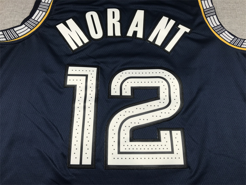 Men's Memphis Grizzlies Ja Morant #12 Navy City Edition Classic Jersey