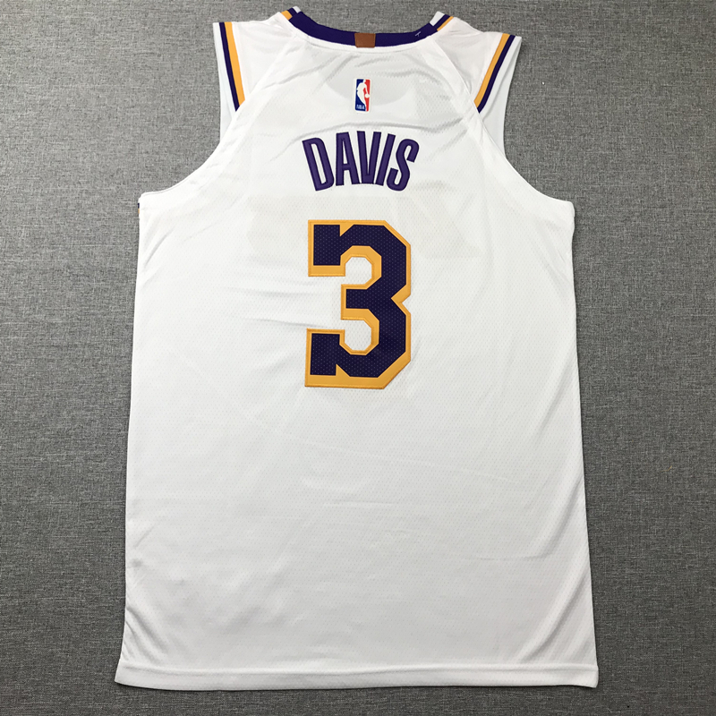 Men's Los Angeles Lakers Anthony Davis White #3 NBA Swingman Jersey