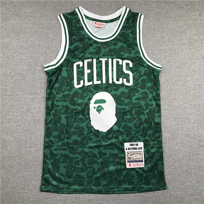 Men's Boston Celtics Bape Mitchell & Ness #93 NBA Green Player Jersey