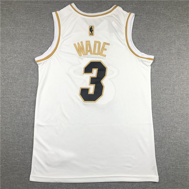 Men's Miami Heat Dwyane Wade #3 White Swingman Player Jersey