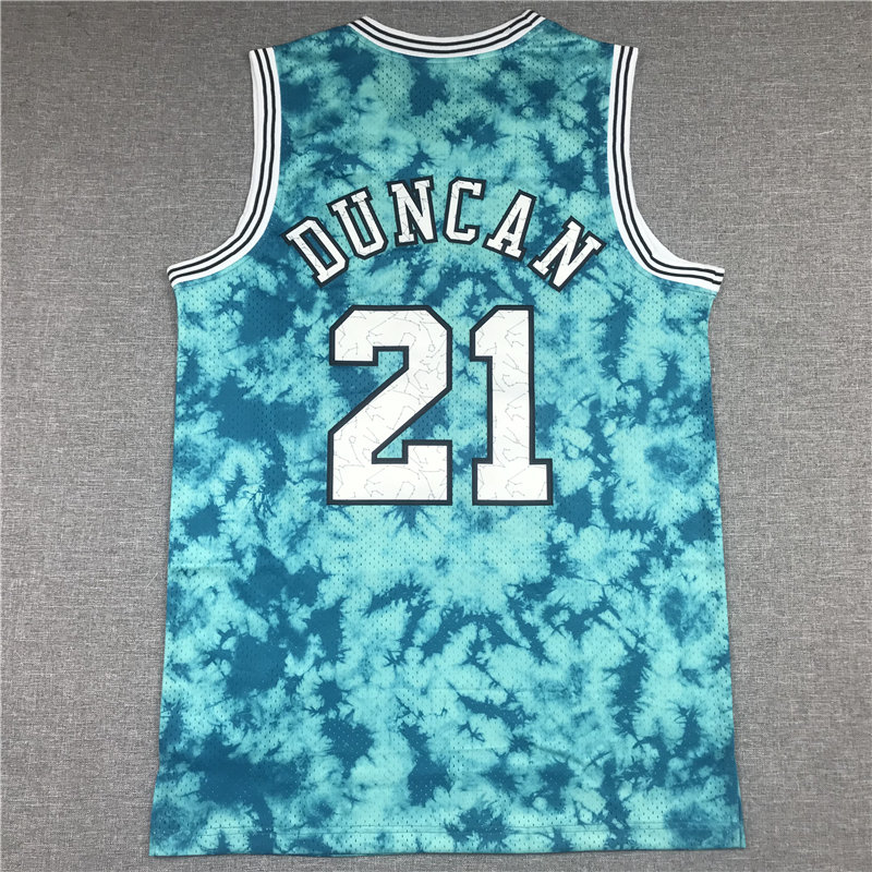 Men's San Antonio Spurs Tim Duncan #21 Blue Galaxy Swingman Jersey