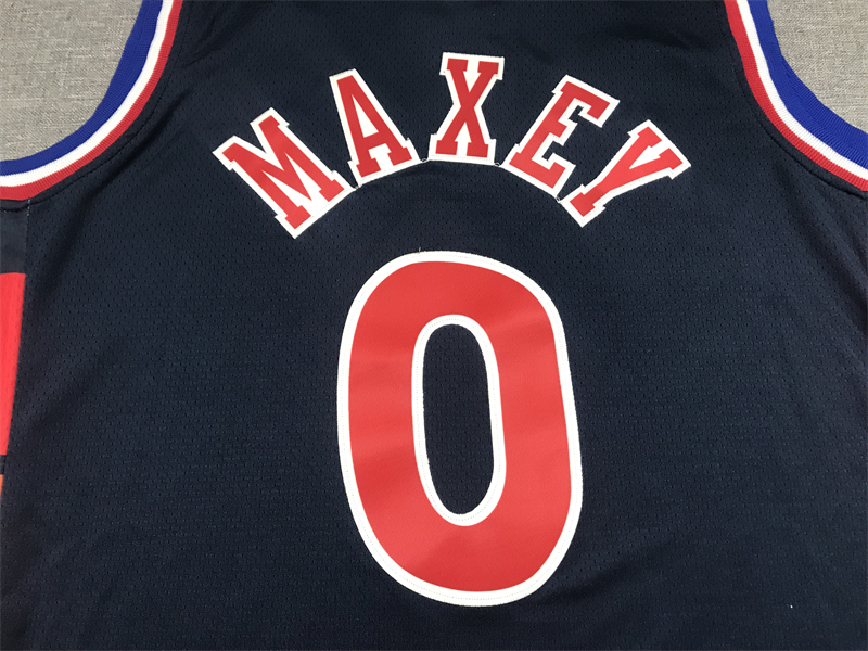 Men's Philadelphia 76ers Tyrese Maxey Navy 2021/22 Swingman Jersey City Edition