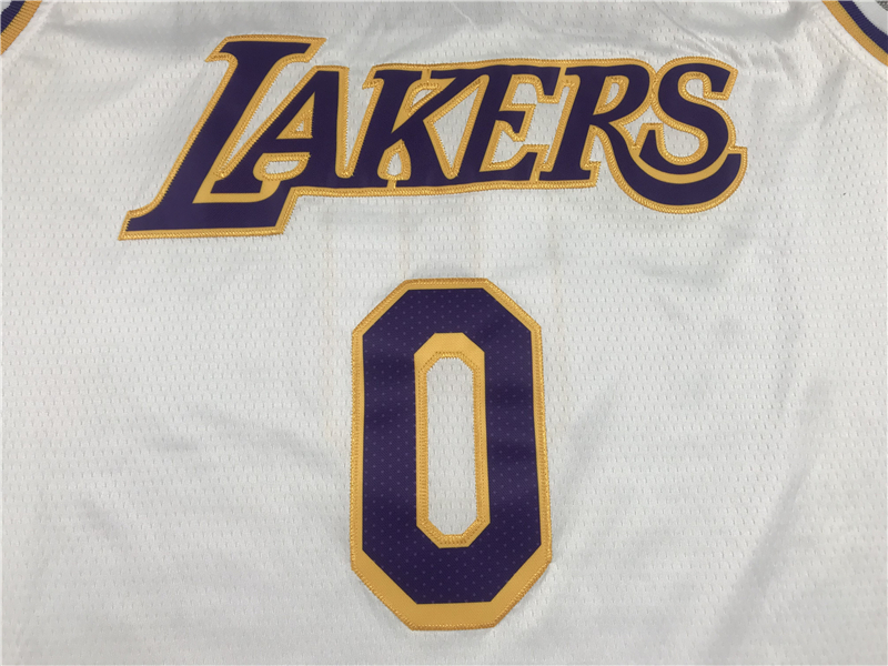 Men's Los Angeles Lakers Russell Westbrook #0 NBA White 2020/21 Swingman Jersey