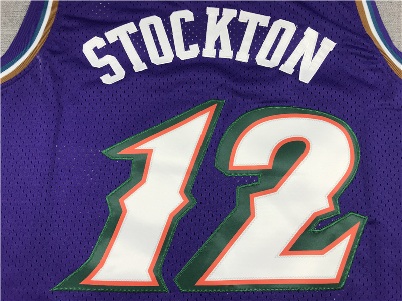 Men's Utah Jazz John Stockton Mitchell & Ness Purple 1996/97 Player Jersey