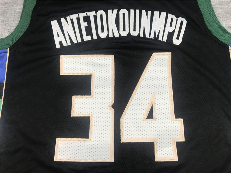 Men's Milwaukee Bucks Giannis Antetokounmpo #34 Black Player Jersey
