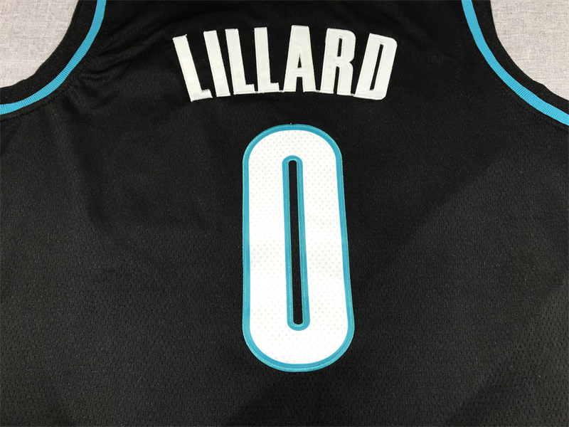 Men's Portland Trail Blazers Damian Lillard #0 Black 2022/23 Fastbreak Jersey - City Edition