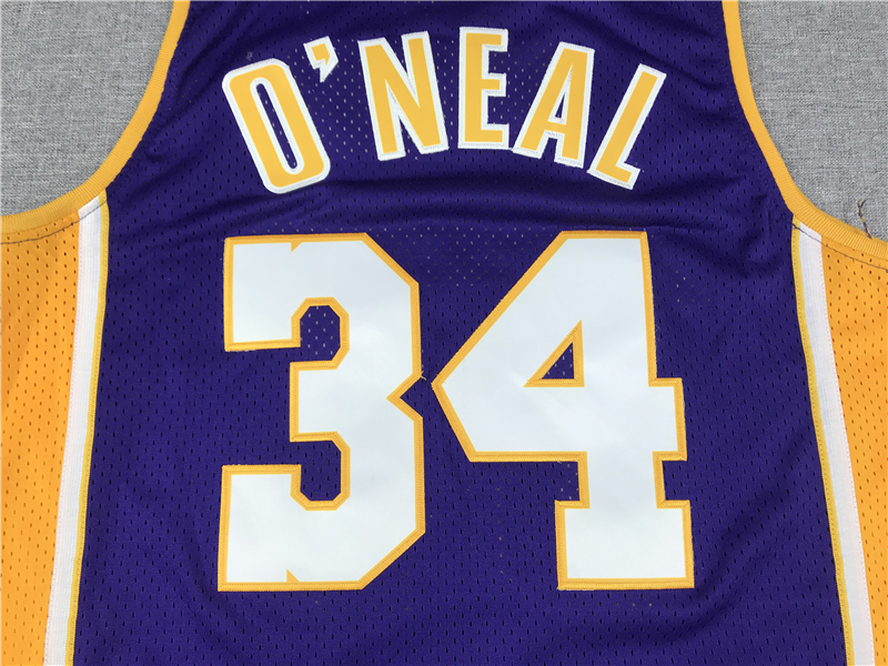 Men's Los Angeles Lakers Shaquille O'Neal #34 Purple 1999-00 Classics Jersey