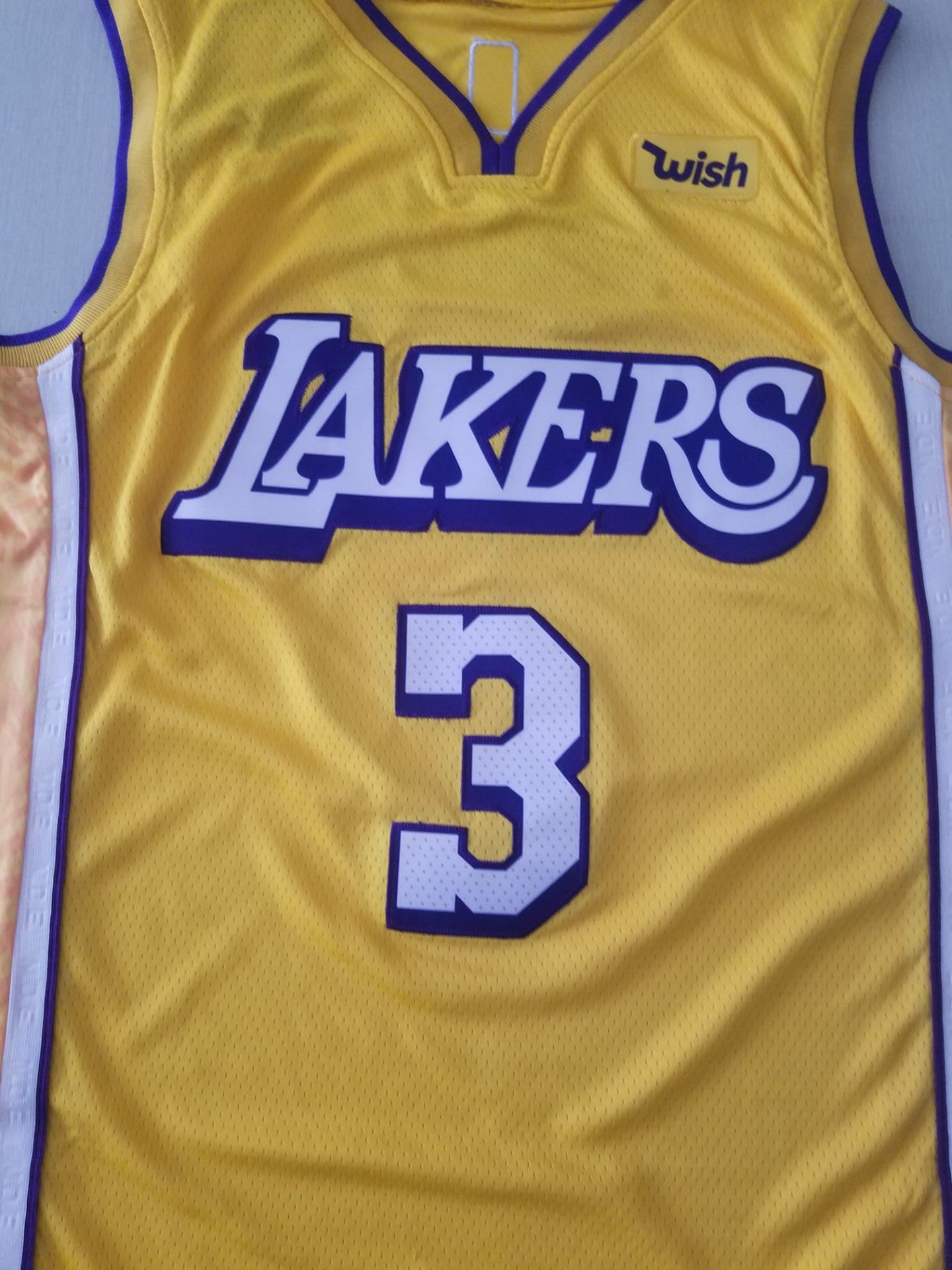 Men's Los Angeles Lakers Anthony Davis Yellow #3 Swingman Jersey