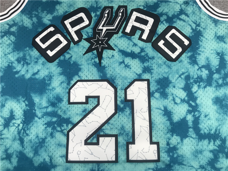 Men's San Antonio Spurs Tim Duncan #21 Blue Galaxy Swingman Jersey