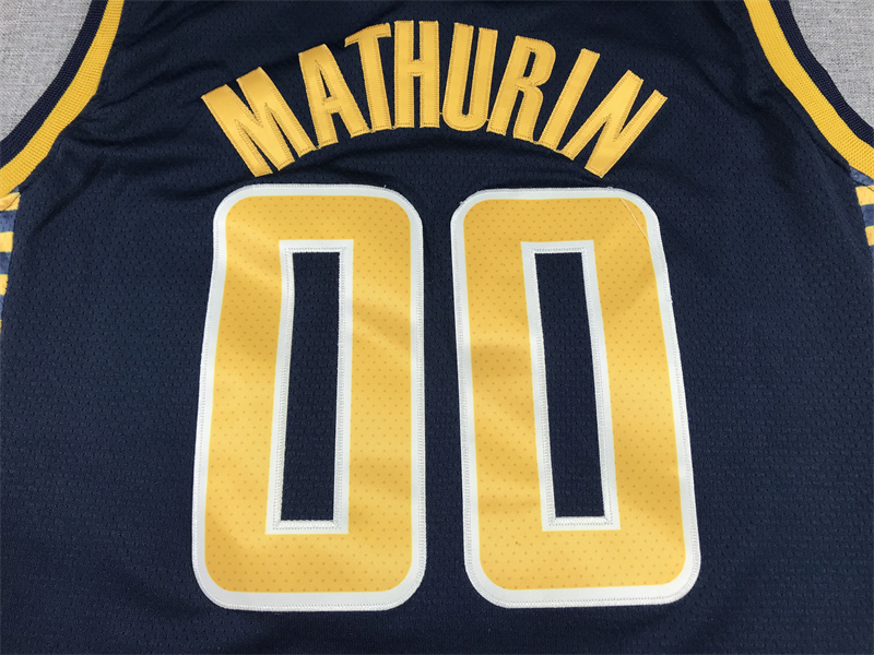 Men's Indiana Pacers Bennedict Mathurin #00 Navy Fast Break Replica Jersey - Icon Edition