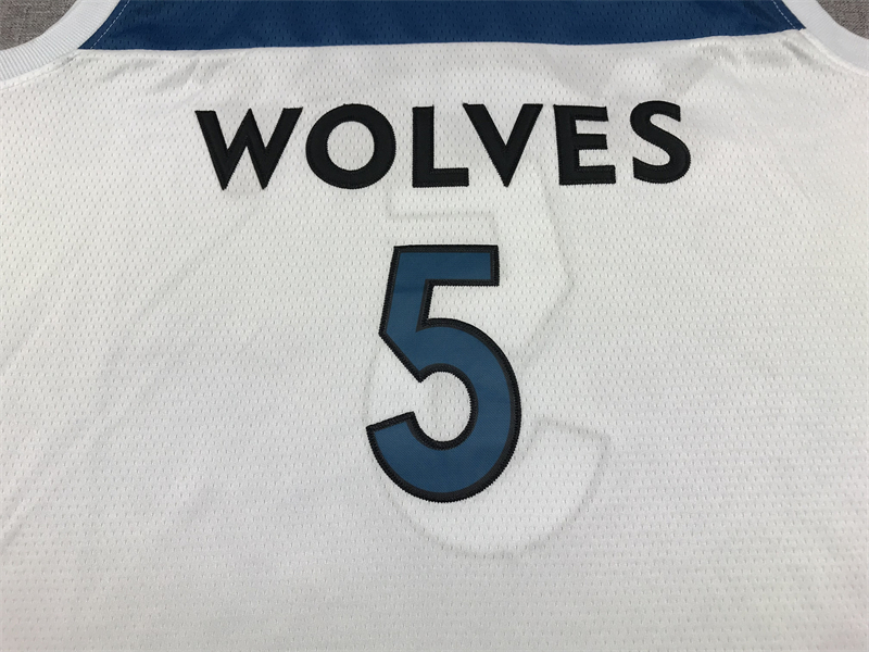 Men's Minnesota Timberwolves Anthony Edwards #5 White Swingman Jersey - Association Edition