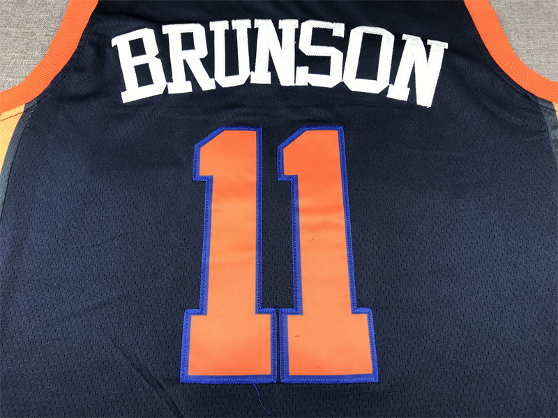 Men's New York Knicks Jalen Brunson #11 Navy Swingman Jersey - Statement Edition
