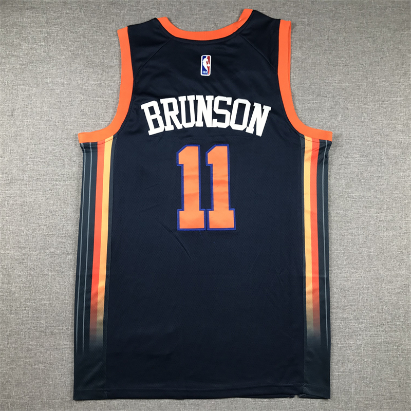 Men's New York Knicks Jalen Brunson #11 Navy Swingman Jersey - Statement Edition