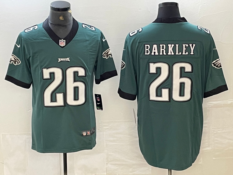 Men's Philadelphia Eagles Saquon Barkley #26 Midnight Green Game Player Jersey