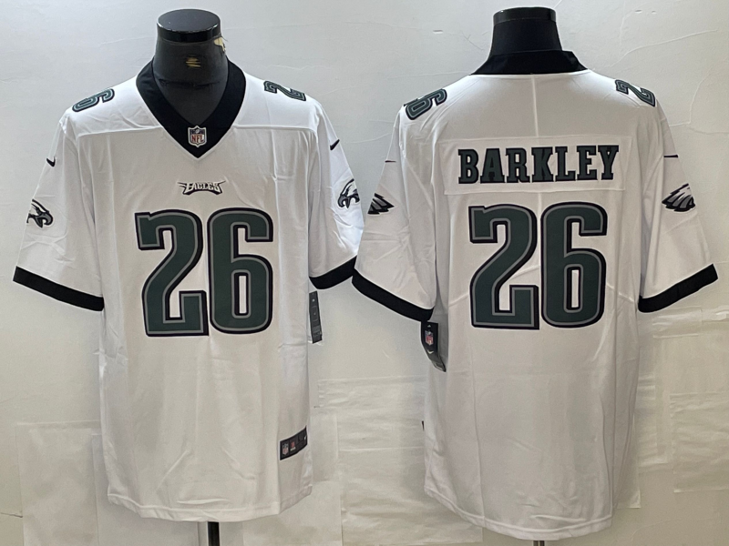 Men's Philadelphia Eagles Saquon Barkley #26 White Game Player Jersey