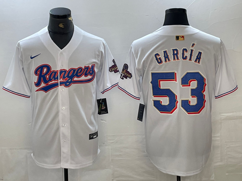 Men's Texas Rangers Adolis Garcia #53 White Home Limited Player Jersey