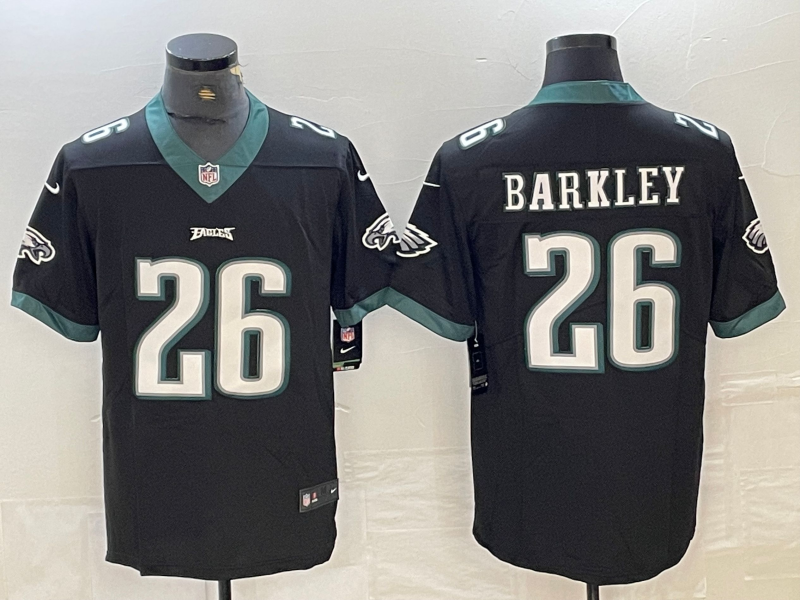 Men's Philadelphia Eagles Saquon Barkley #26 Black Game Player Jersey