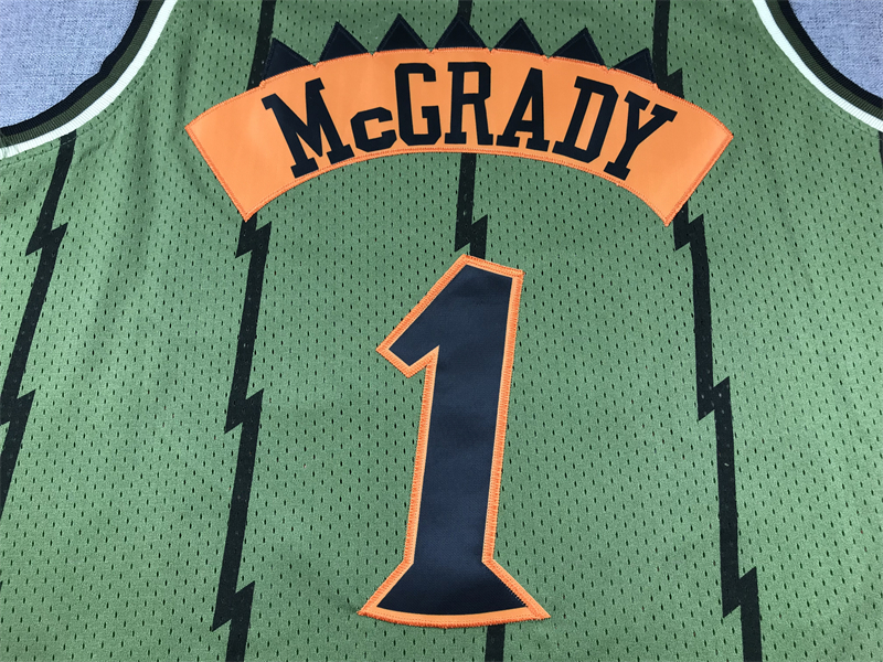 Men's Toronto Raptors Tracy McGrady #1 Army Green 1998-99 Hardwood Classics Swingman Jersey