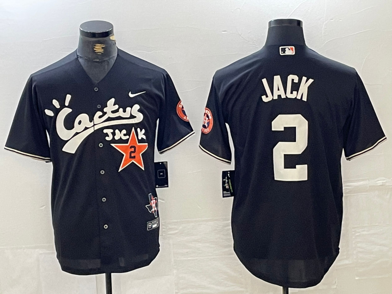 Men's Houston Astros #2 Black Limited Player Jersey Joint Edition