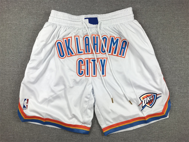 Men's Oklahoma City Thunder White Association Edition Pocket Shorts