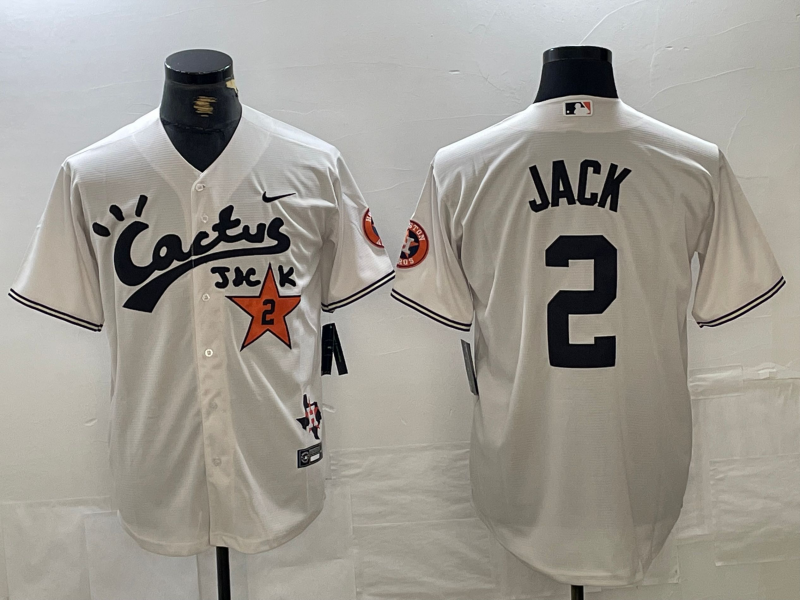 Men's Houston Astros #2 White Limited Player Jersey Joint Edition