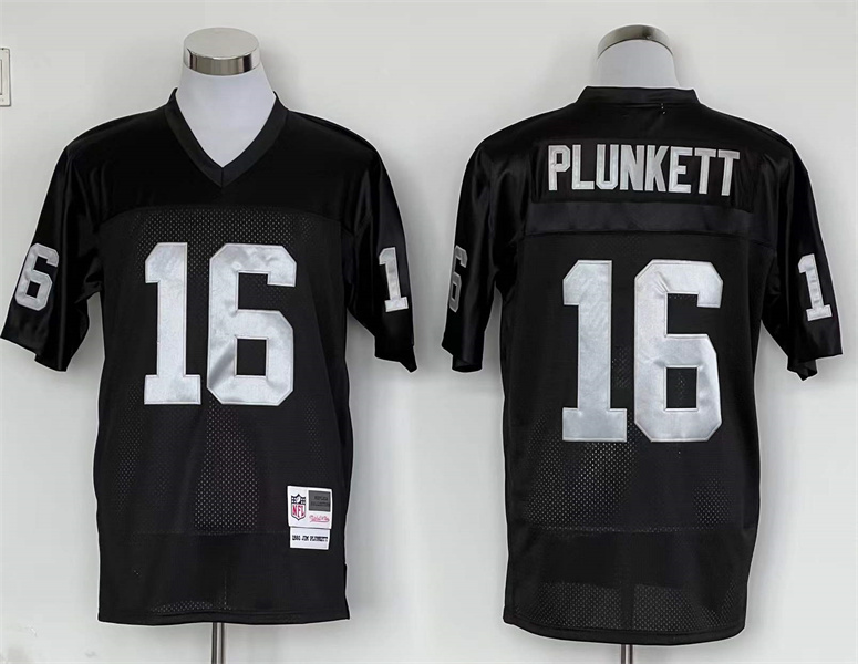 Men's Oakland Raiders Jim Plunkett Mitchell & Ness Black Legacy Replica Jersey
