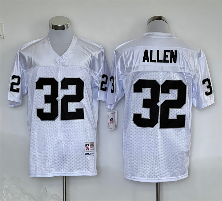 Men's Oakland Raiders Marcus Allen Mitchell & Ness White Legacy Replica Jersey