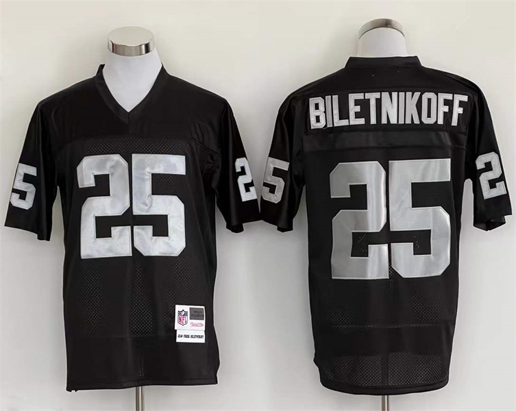 Men's Oakland Raiders Fred Biletnikoff Mitchell & Ness Black Legacy Replica Jersey